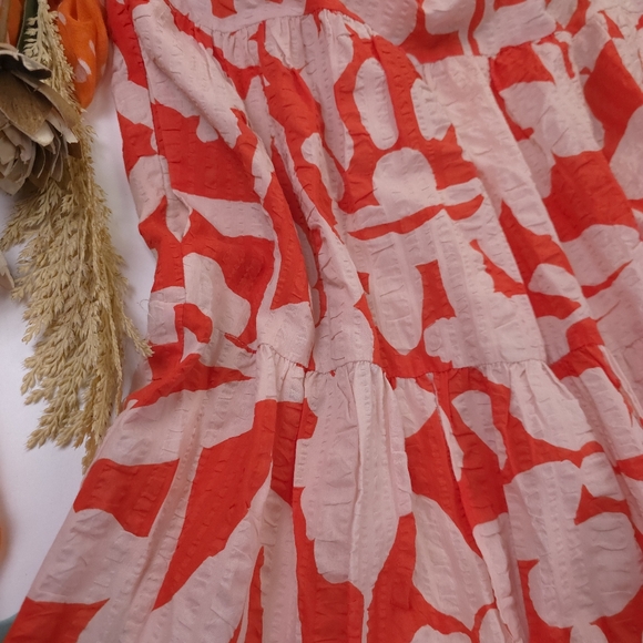 Nordstrom Christina Martinez Red & White Tie-Shoulder Sundress Sz M - Picture 11 of 11